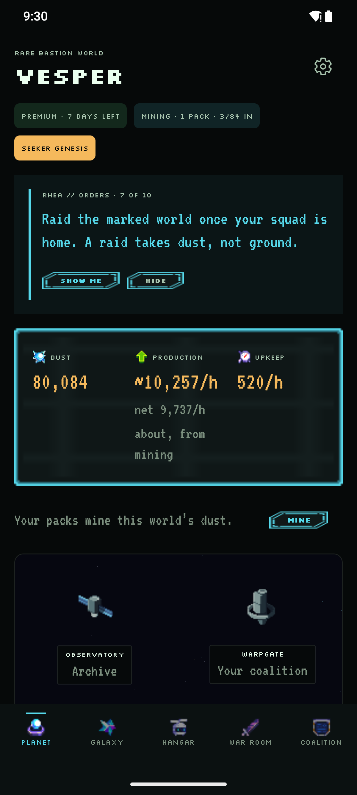 RHEA's orders